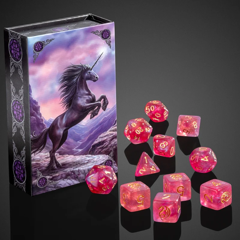 Black Unicorn Dice Set - Anne Stokes