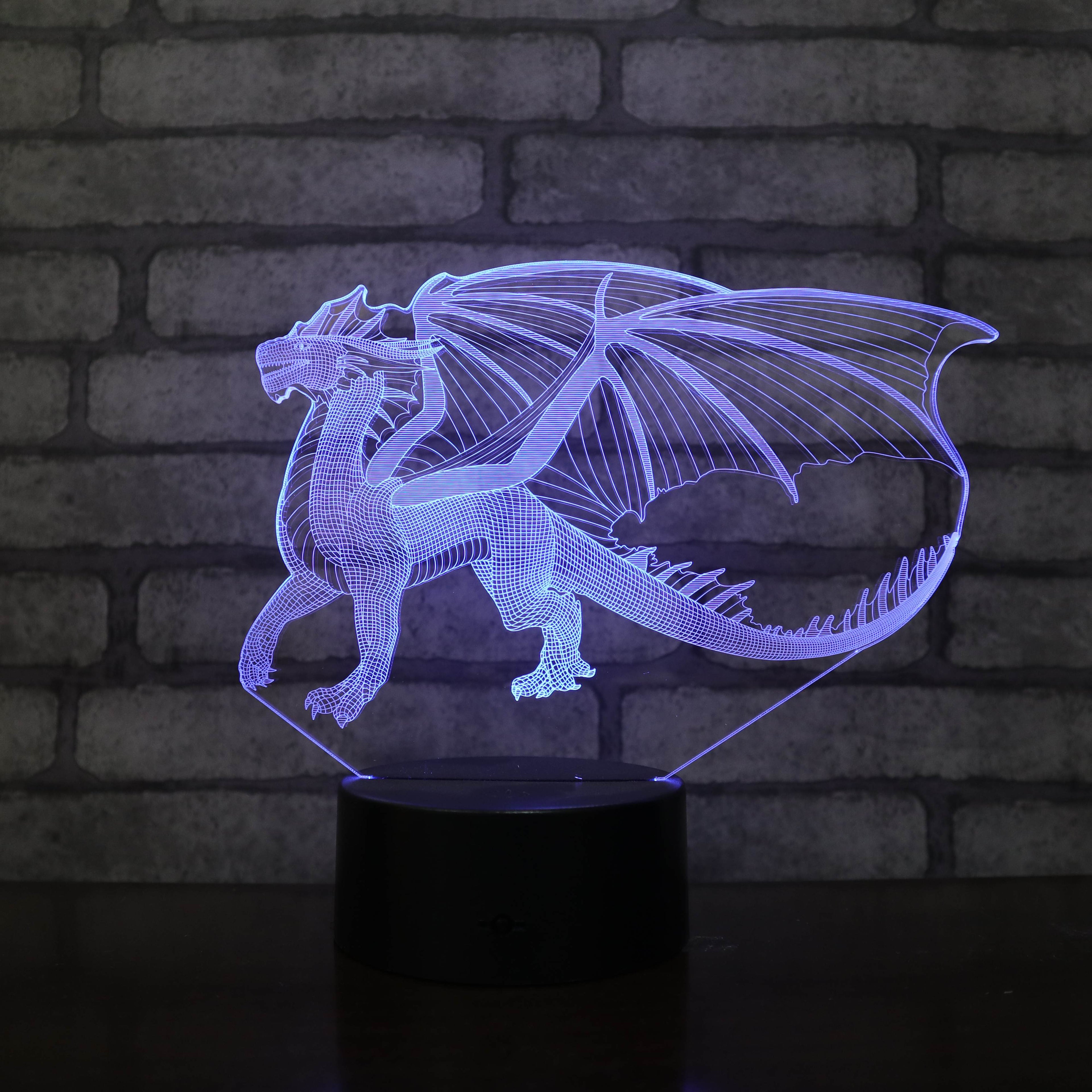 Acrylic Dragon Remote Control Night Light