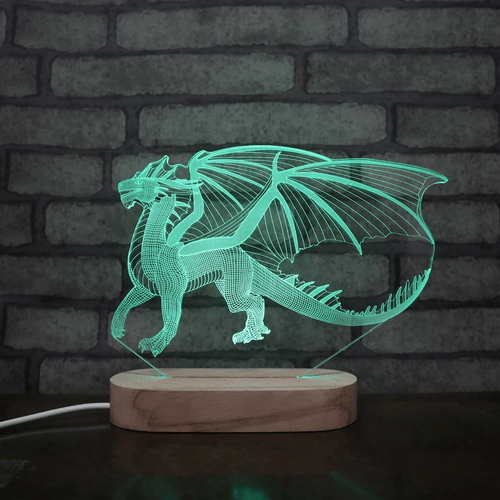 Acrylic Dragon Remote Control Night Light