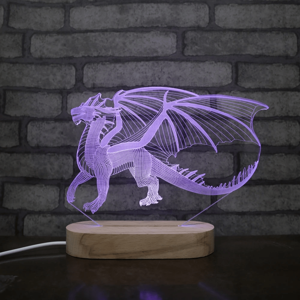 Acrylic Dragon Remote Control Night Light