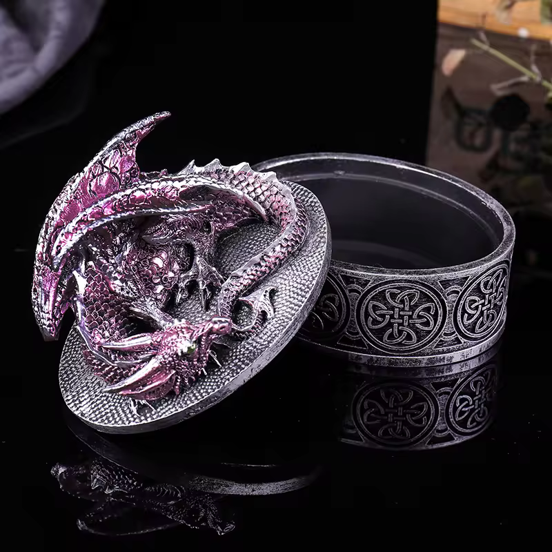 Oval Celtic Dragon Jewellery Box