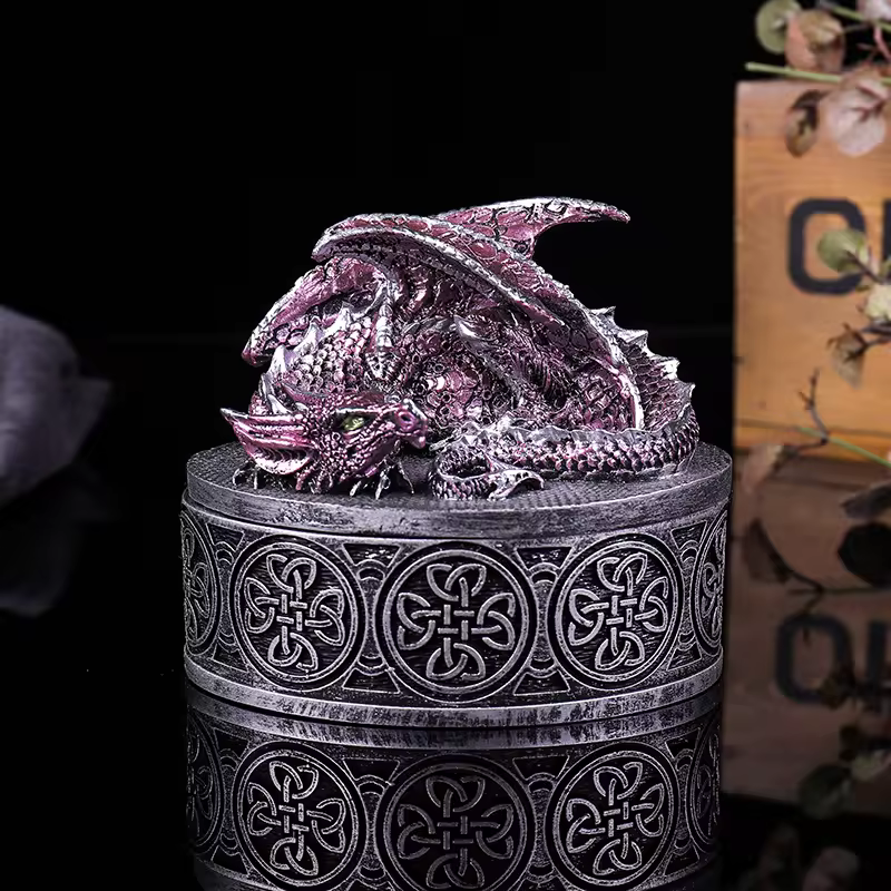 Oval Celtic Dragon Jewellery Box