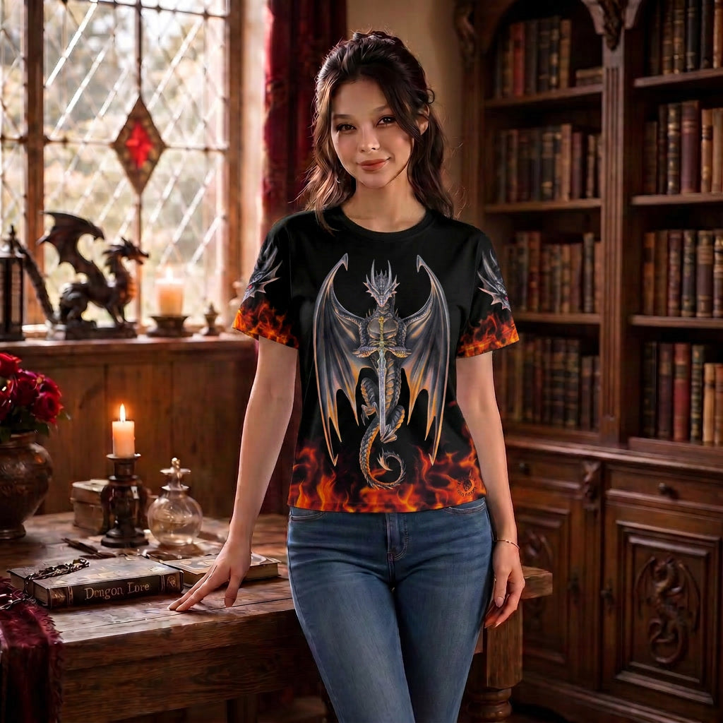 Dragon Warrior T-Shirt by Anne Stokes