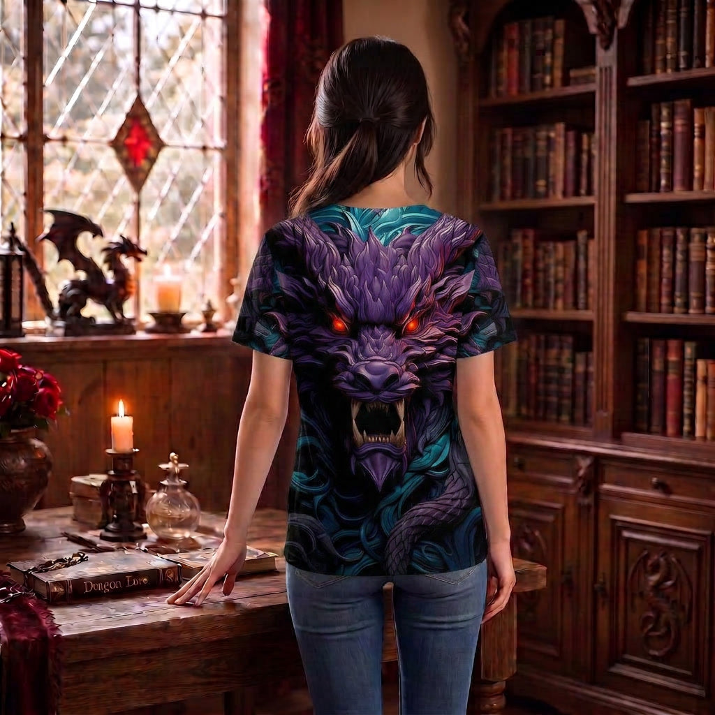 Electrifying Dragon head digitally printed T-Shirt
