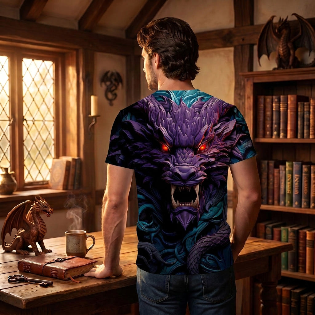 Electrifying Dragon head digitally printed T-Shirt