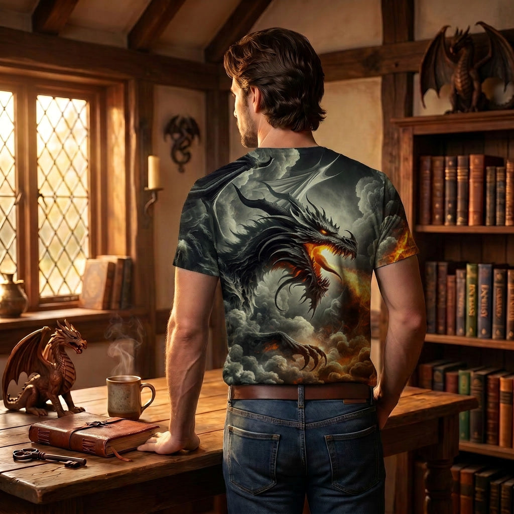 Fierce Black Dragon Firestorm T-Shirt