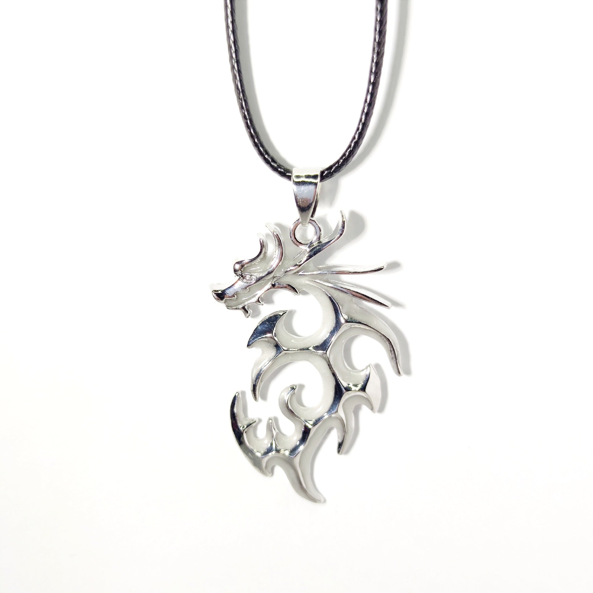 Tribal Flame Glow in the Dark Dragon Pendant and Chain