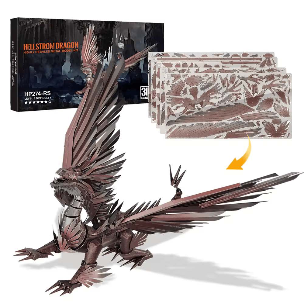 Hellstorm Dragon 3D Metal Jigsaw Puzzle