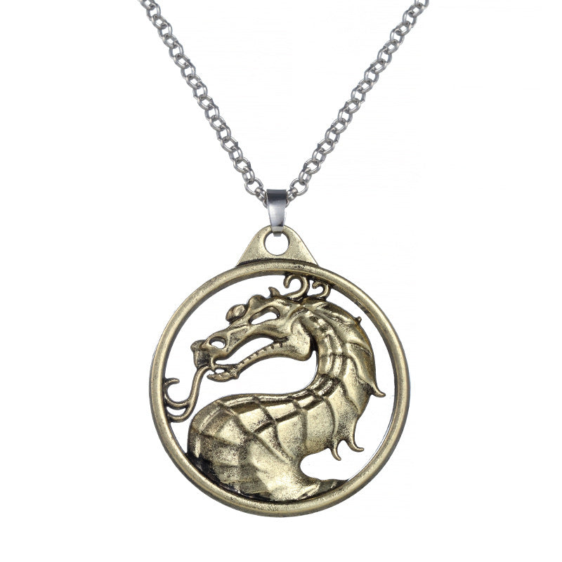 Mortal Kombat Empire Fighting Game Logo Dragon Head Necklace