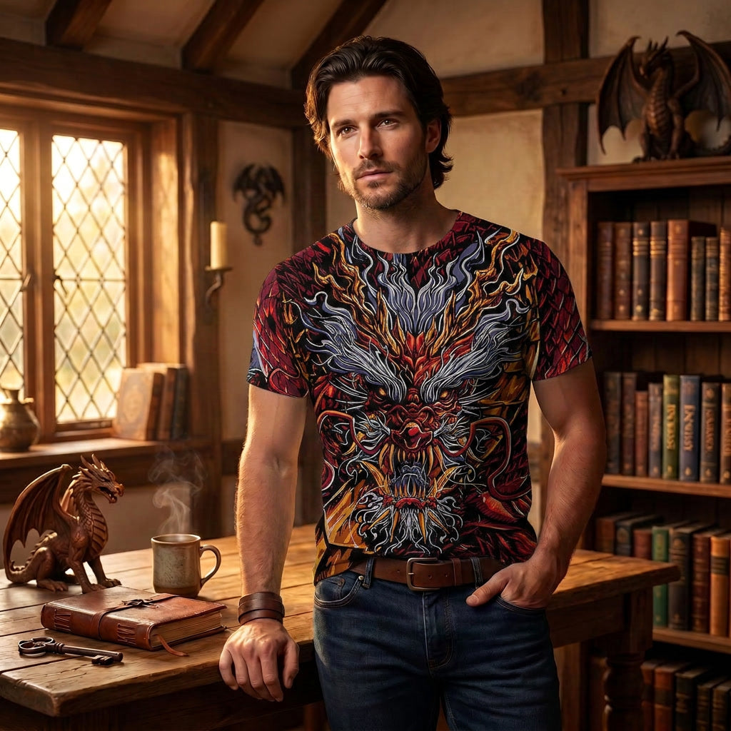 Traditional Chinese Dragon digitally printed T-Shirt