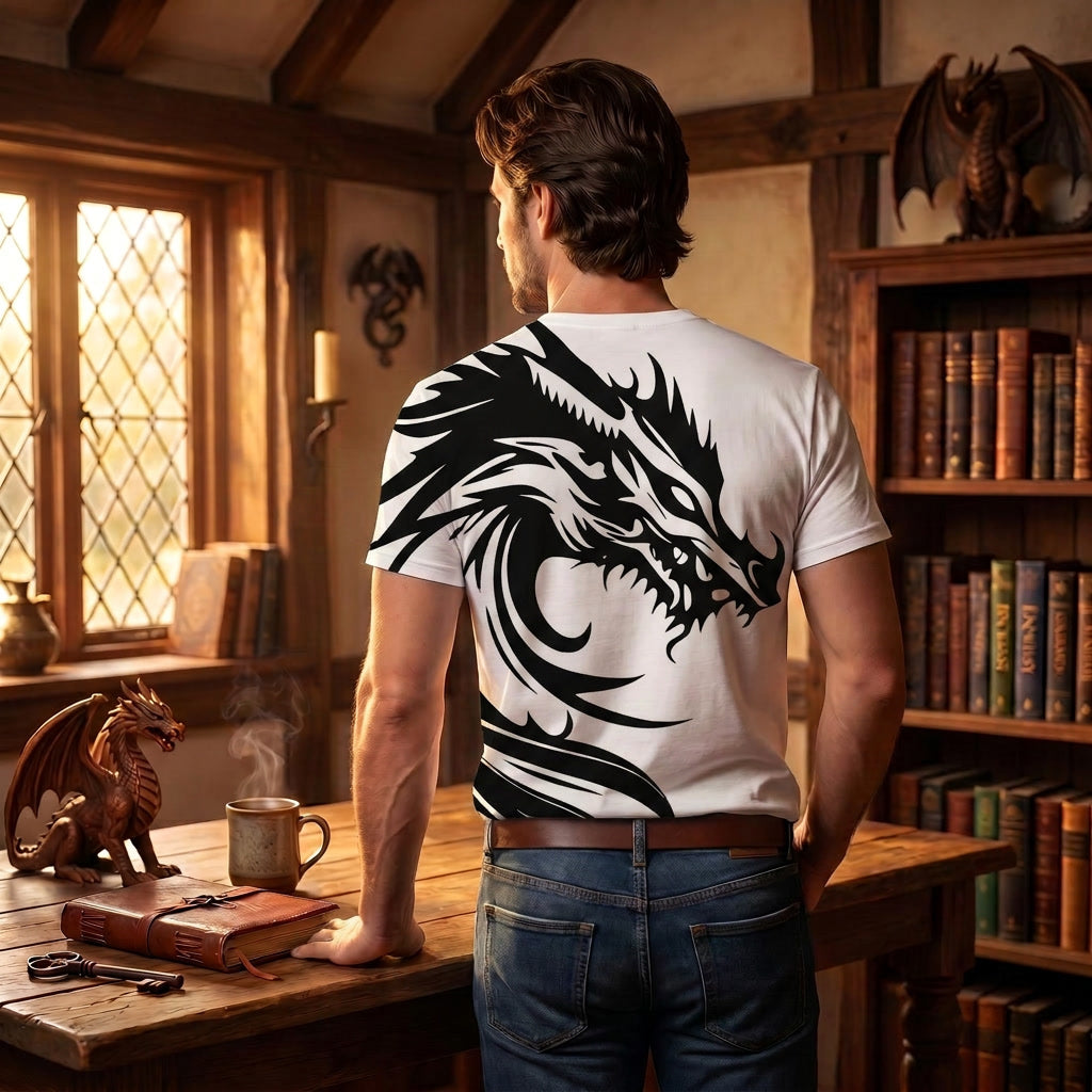Tribal Dragon digitally printed T-Shirt
