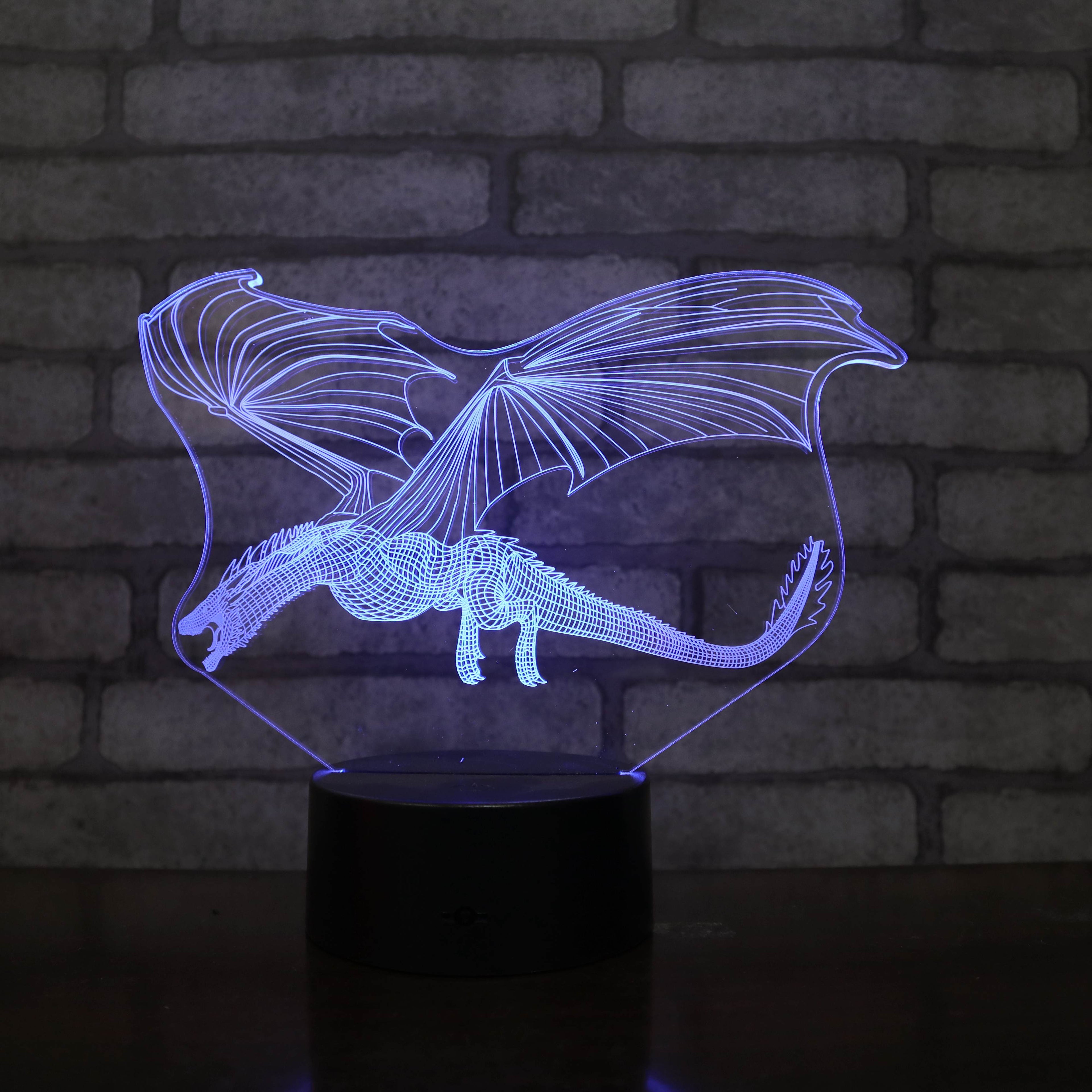 Acrylic Wyvern Dragon Remote Control Night Light