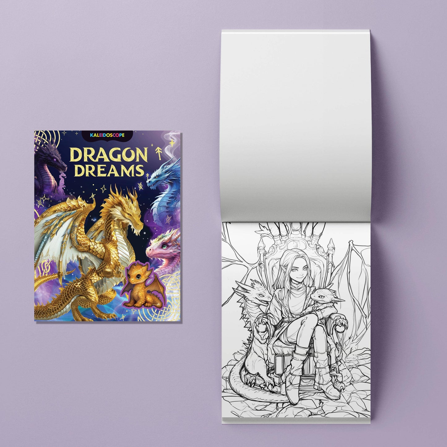 Kaleidoscope Colouring Kit – Dragon Dreams with Markers & Stickers