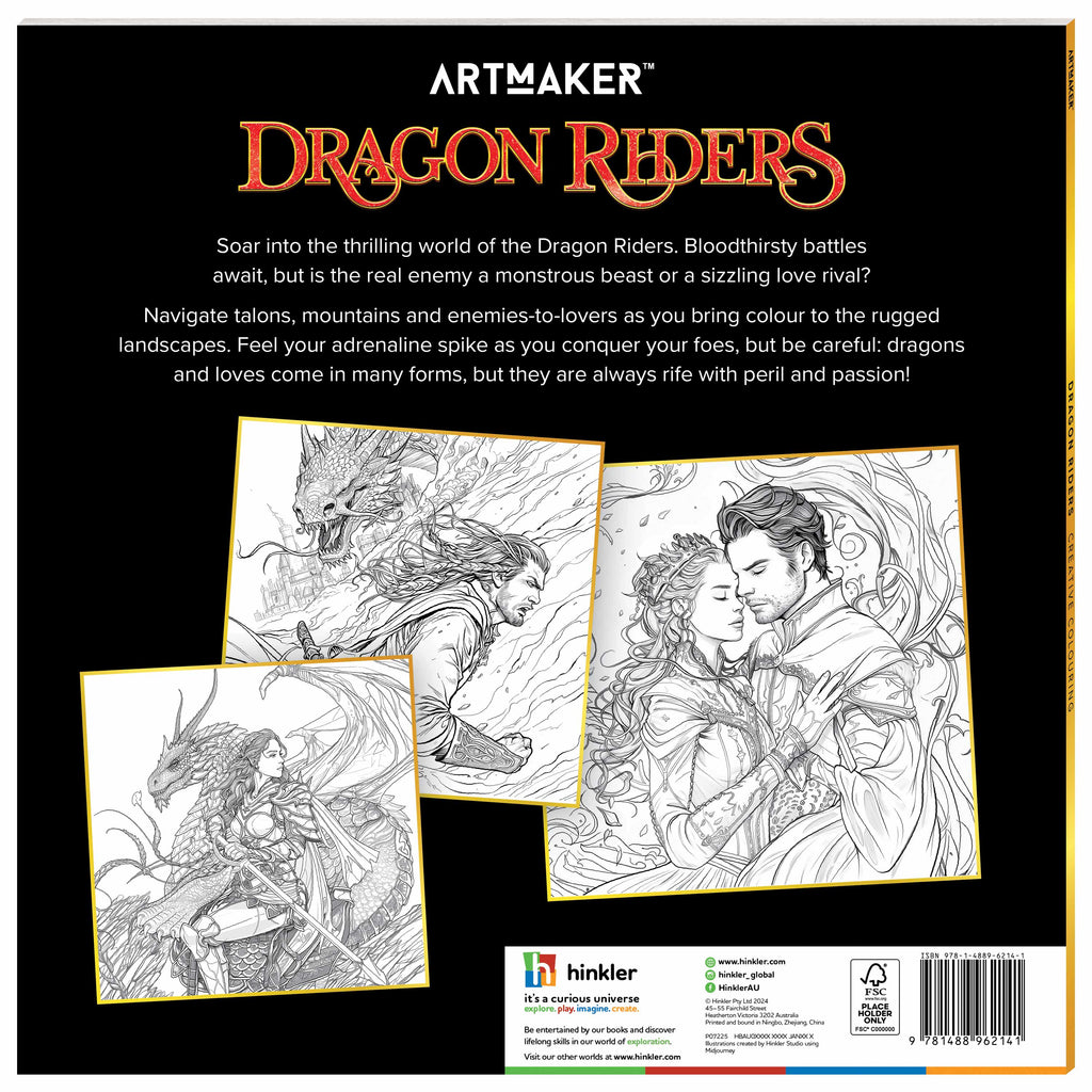 Creative Colouring Book – Dragon Riders Fantasy Edition
