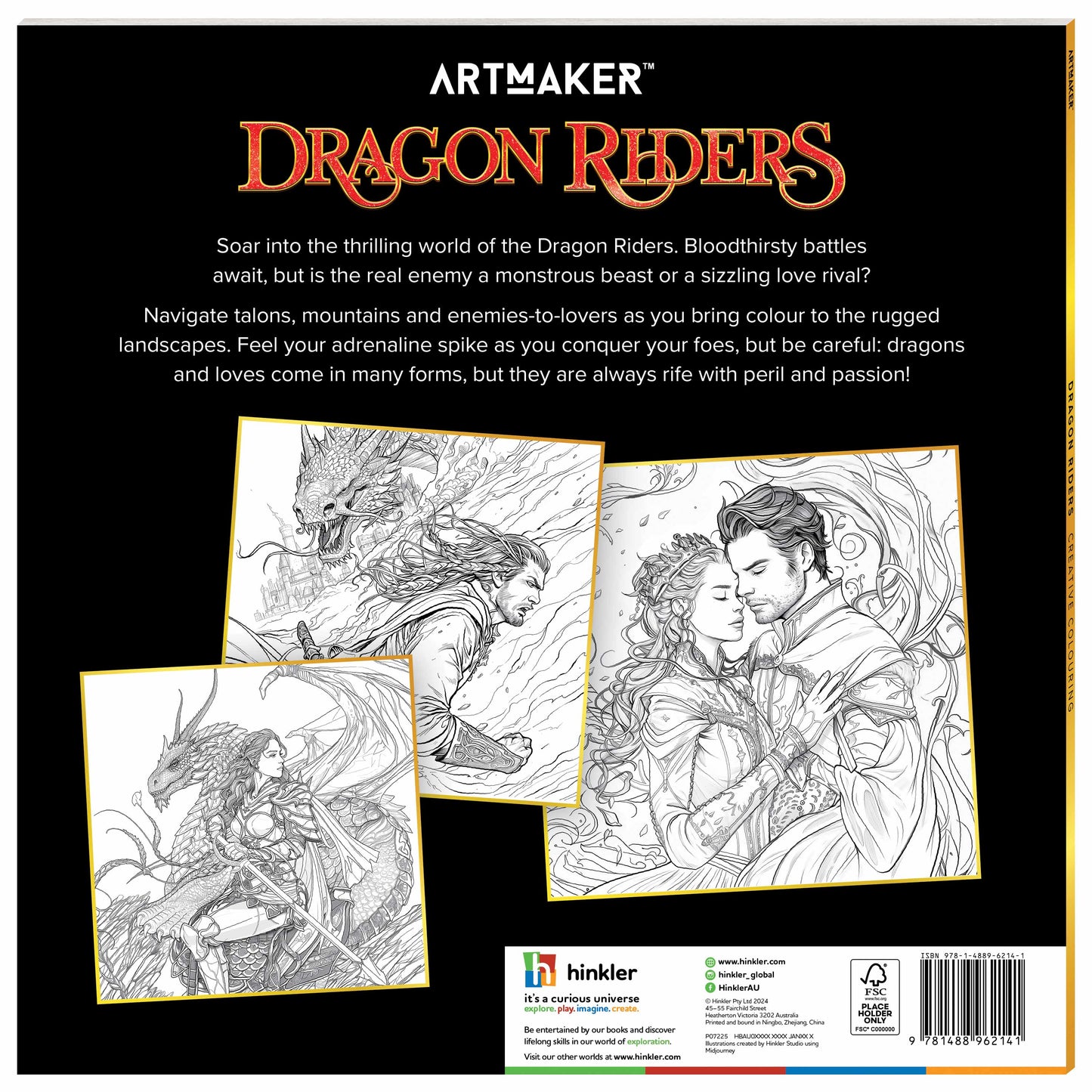 Creative Colouring Book – Dragon Riders Fantasy Edition