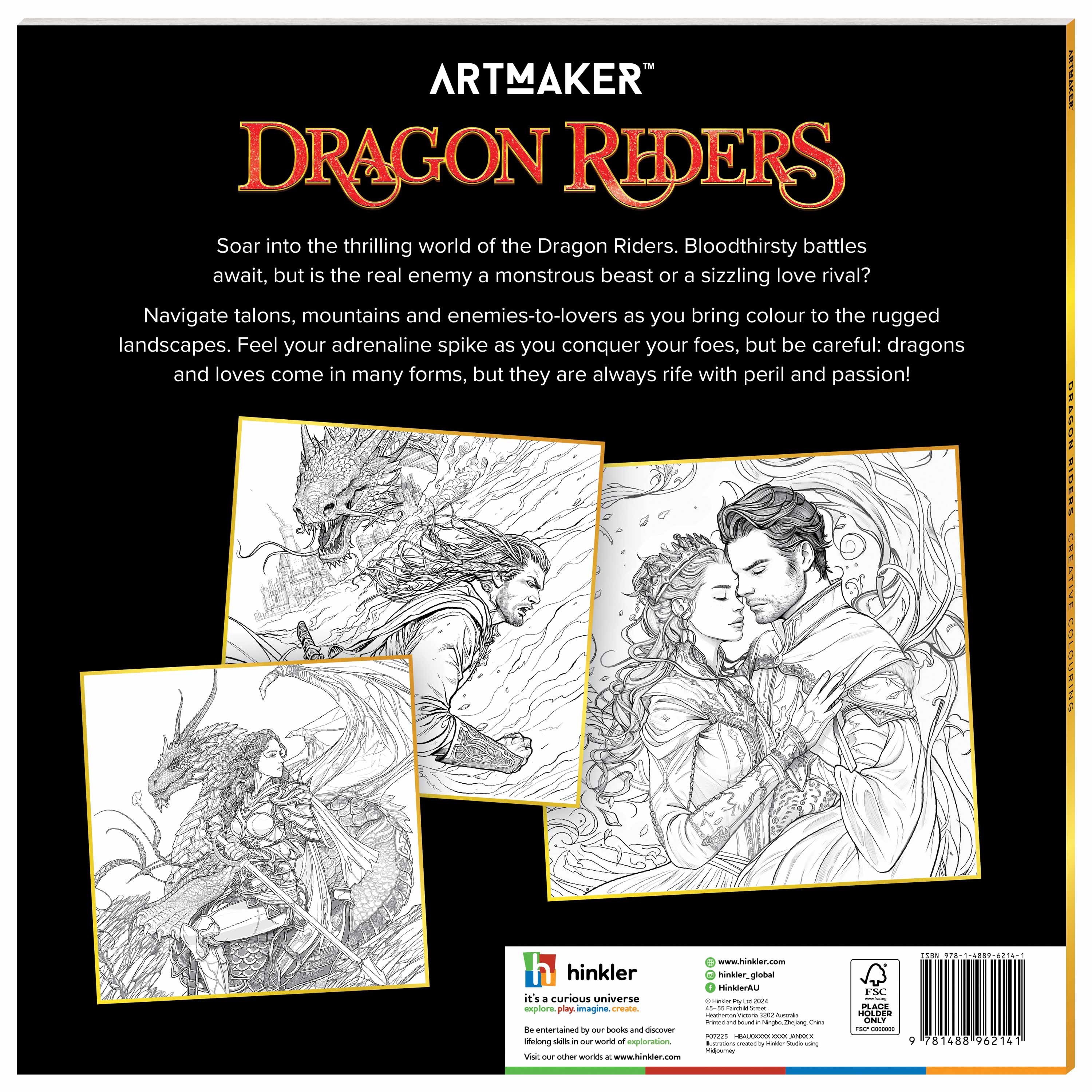 Creative Colouring Book – Dragon Riders Fantasy Edition
