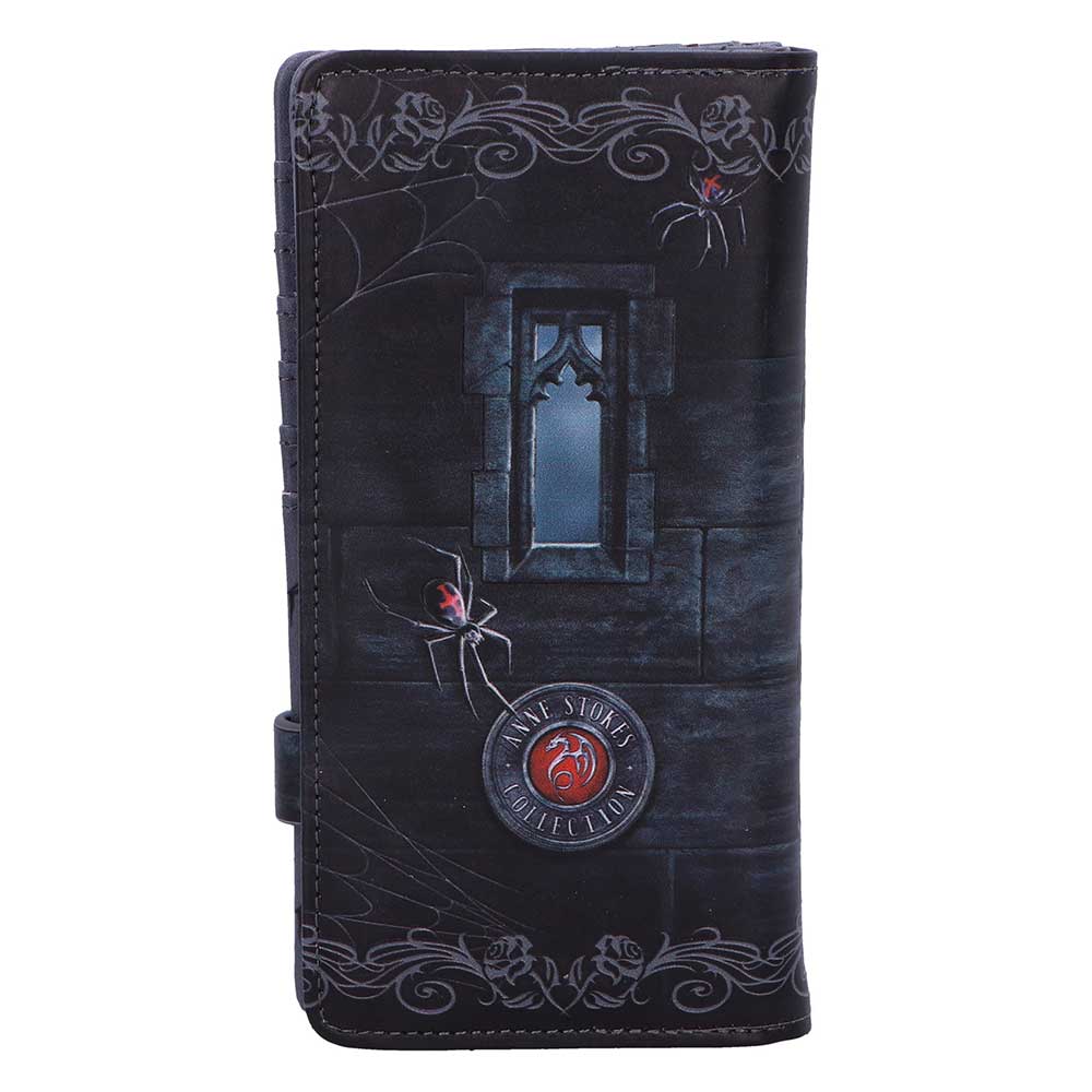 Back view of Aracnafaria fantasy purse with gothic spider details