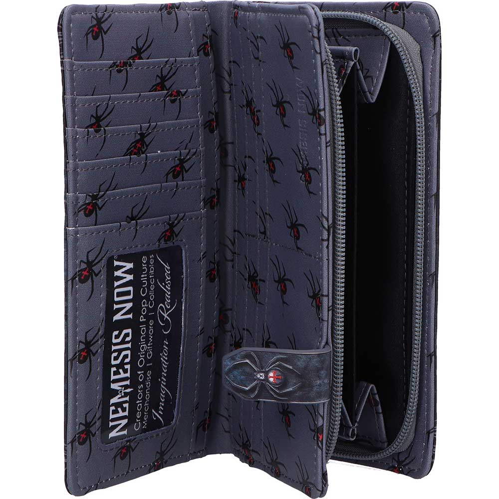 Interior compartments of Anne Stokes Aracnafaria gothic purse