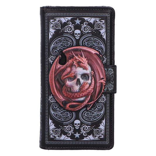 Anne Stokes Skull Embrace embossed gothic dragon purse wallet front view