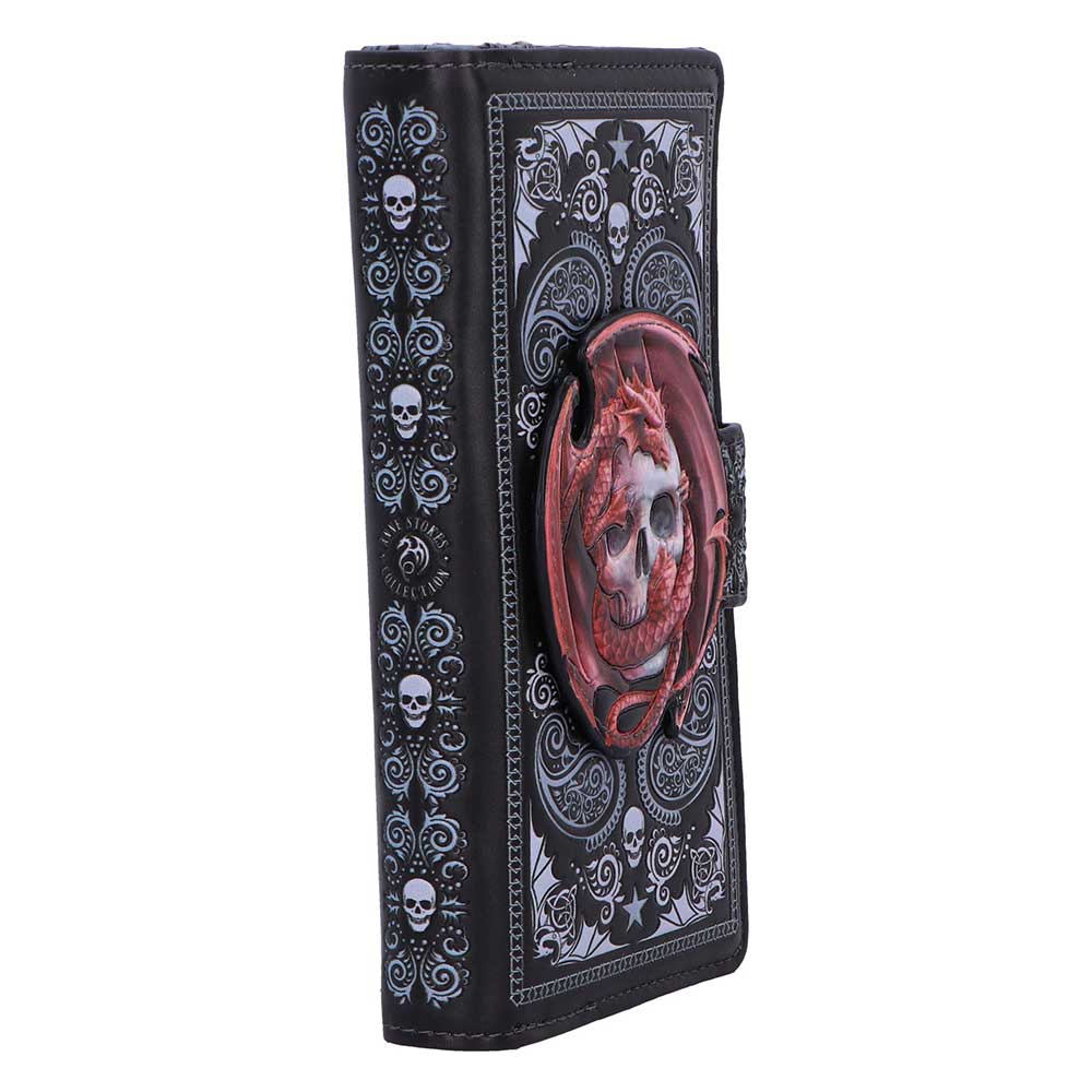 Anne Stokes Skull Embrace embossed dragon purse side view