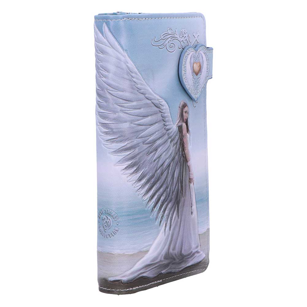 Embossed angel artwork on Spirit Guide purse by Anne Stokes