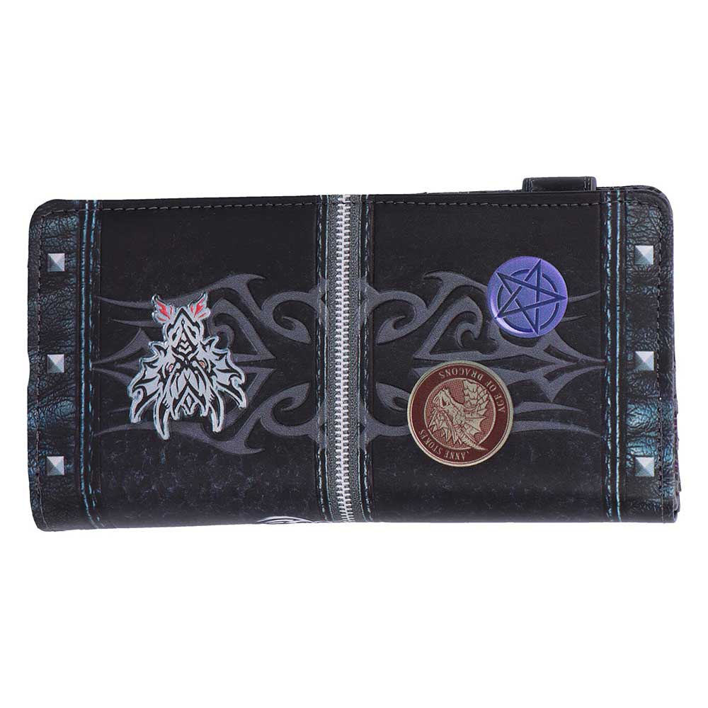 Anne Stokes dragon purse showing fantasy dragon emerging through zipper
