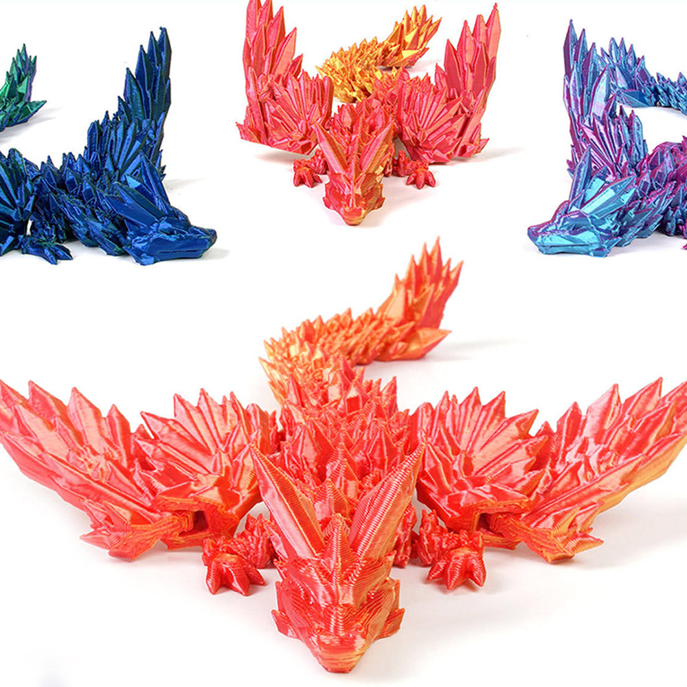 3D Laser Printed Crystal Winged Dragon 45cm