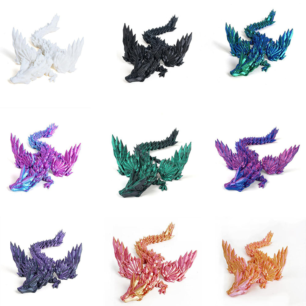 3D Laser Printed Crystal Winged Dragon 20cm