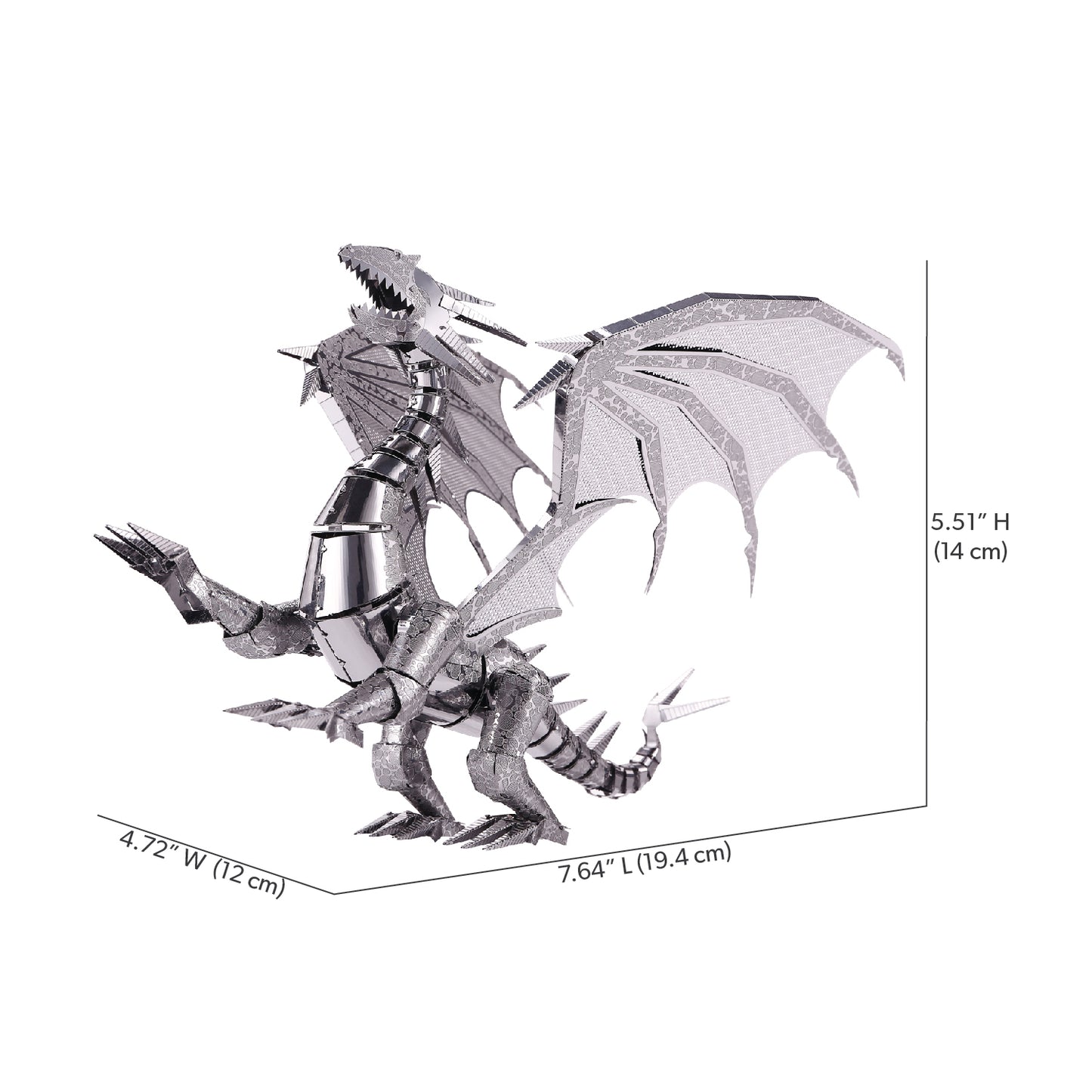 Dragon Flame Silver 3D Metal Jigsaw Puzzle