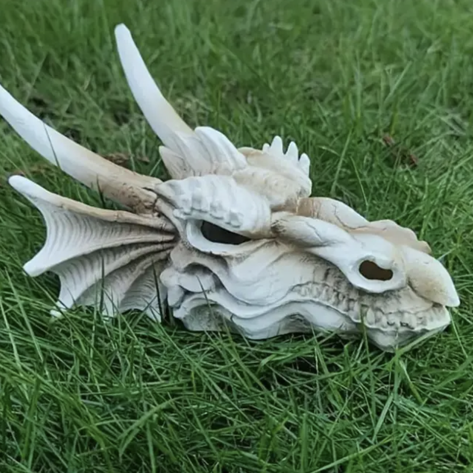 Vintage Dragon Skeleton Head