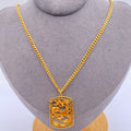 Copper Chinese Dragon Rectangular Pendant and chain