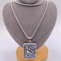 Stainless Steel Chinese Dragon Rectangular Pendant and chain