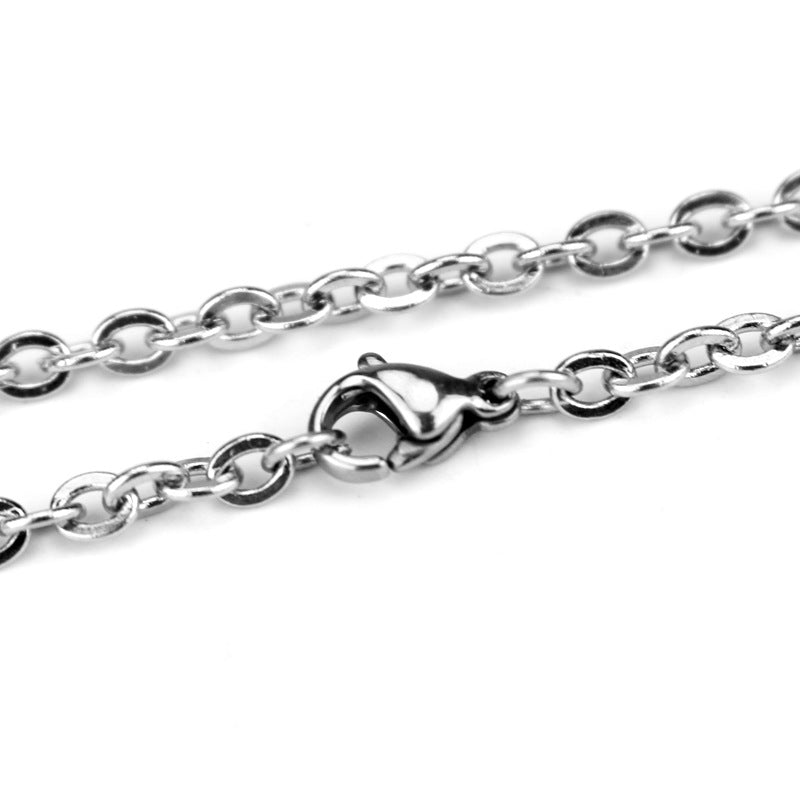 Silver-tone necklace chain with lobster clasp fastening