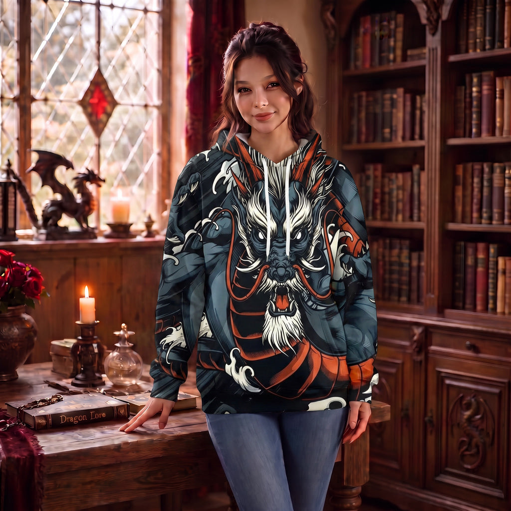 Eastern Dragon Hoodie Female Model Front