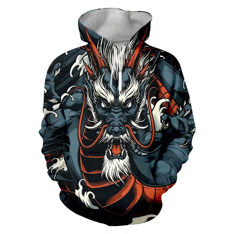 Eastern Dragon All-Over Print Hoodie Front View