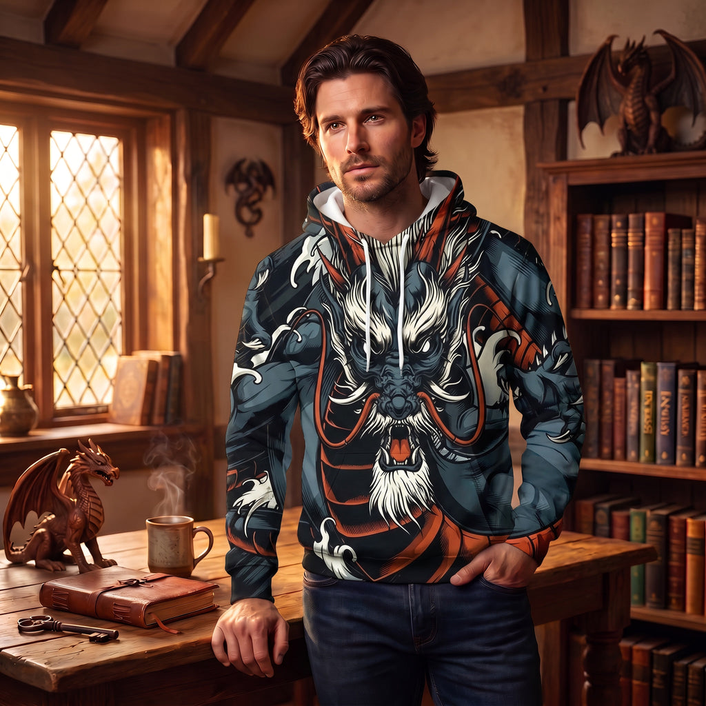 Eastern Dragon Hoodie Male Model Front