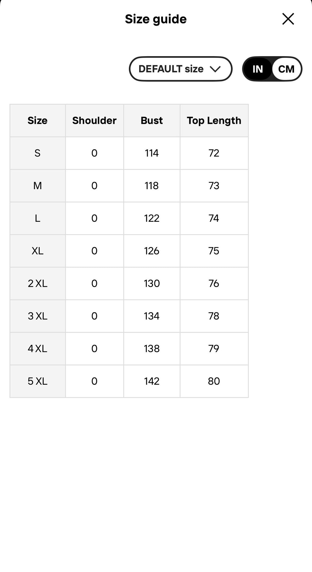 astern Dragon Hoodie Size Chart CM