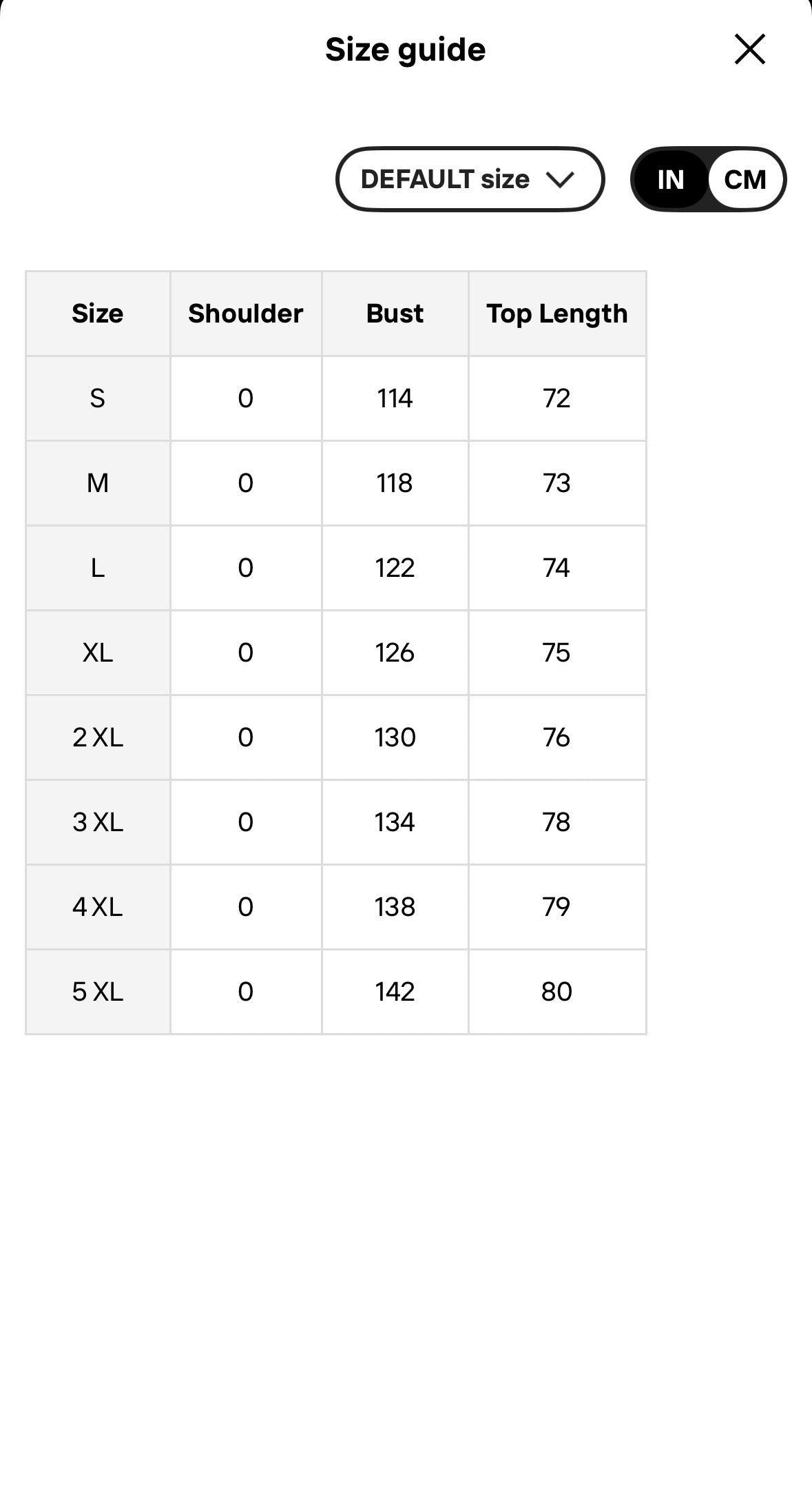 astern Dragon Hoodie Size Chart CM