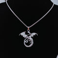 Light-coloured glow in the dark flying dragon necklace