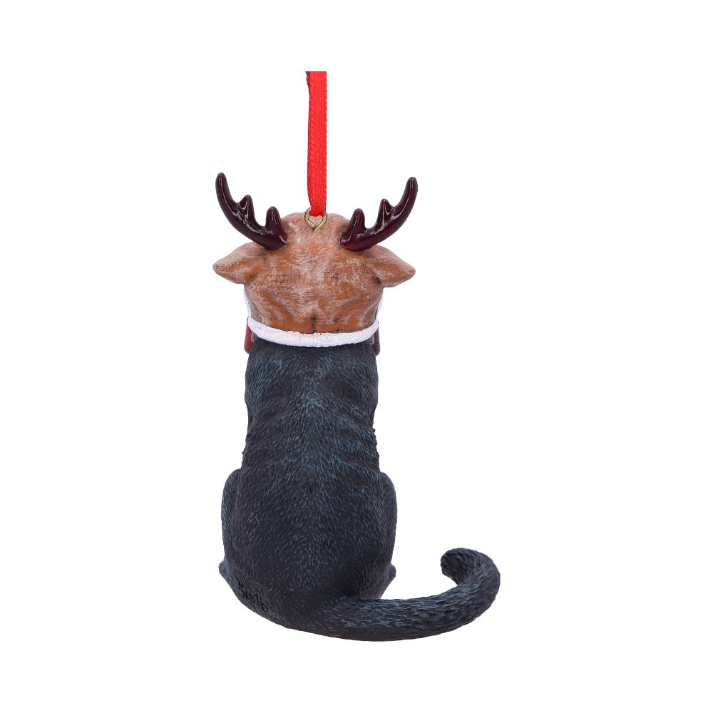 Back view of Lisa Parker Reindeer Cat hanging ornament