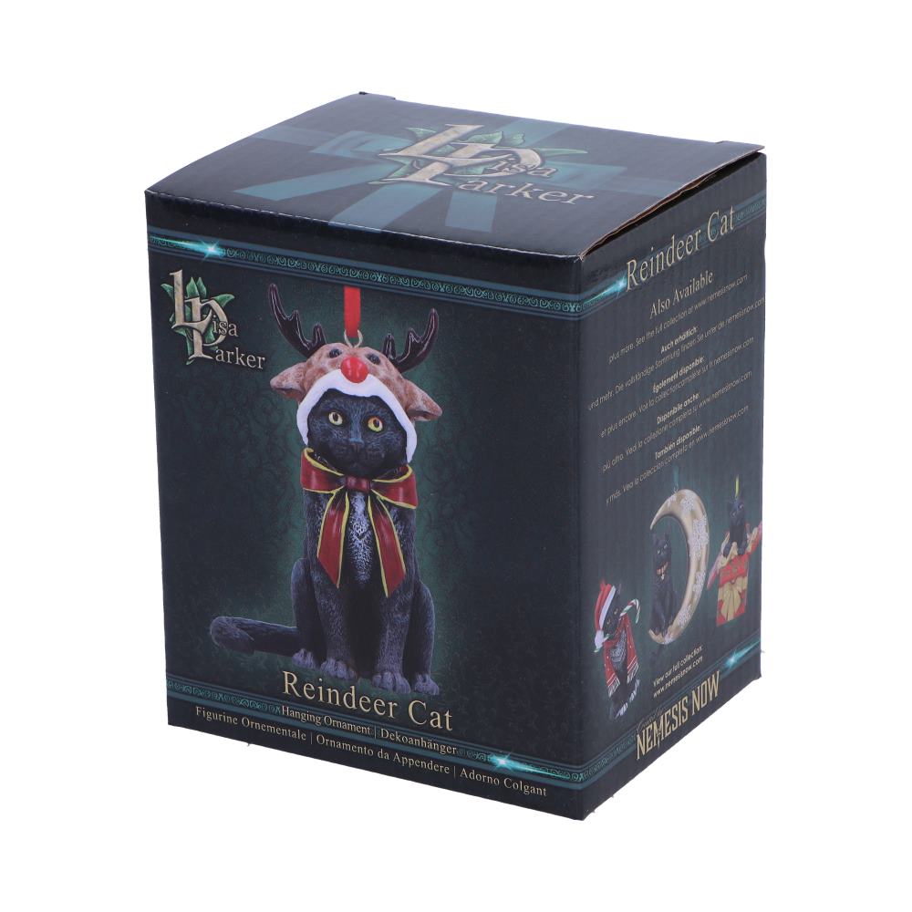 Lisa Parker Reindeer Cat hanging ornament presentation gift box