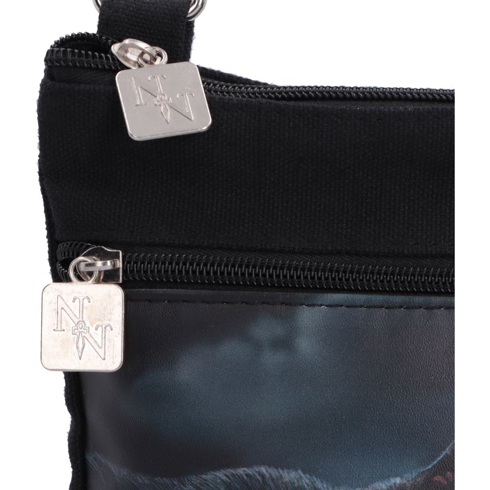 The Witching Hour shoulder bag zipped compartments and Nemesis Now zip pulls