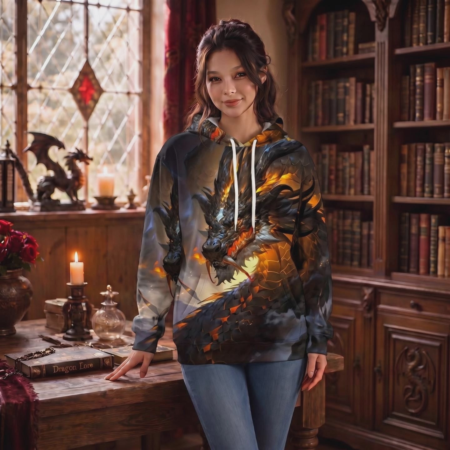 Infernal Dragon Bamboo Fibre Pullover Hoodie