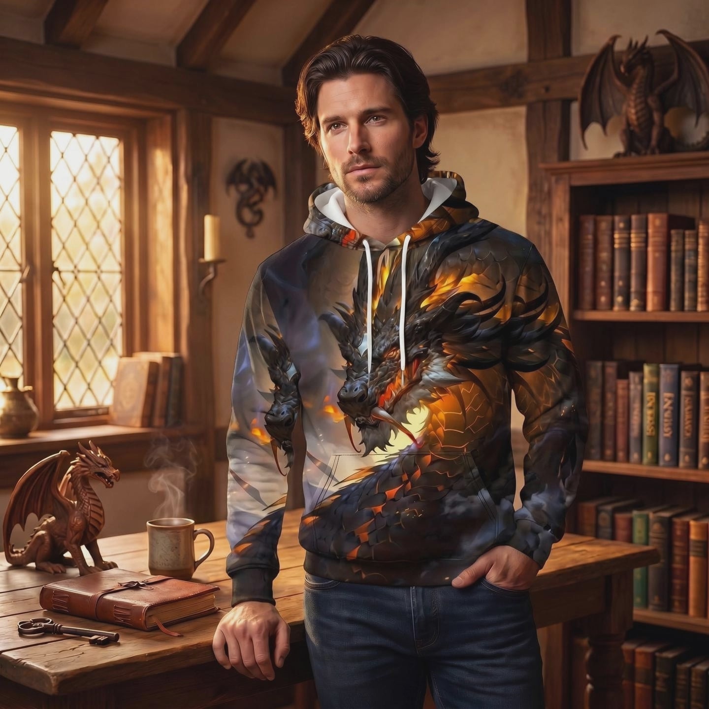 Infernal Dragon Bamboo Fibre Pullover Hoodie