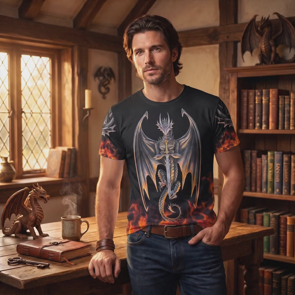 Dragon Warrior T-Shirt by Anne Stokes
