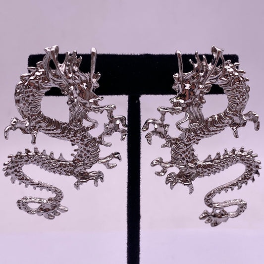Chinese Dragon Serpent Earrings