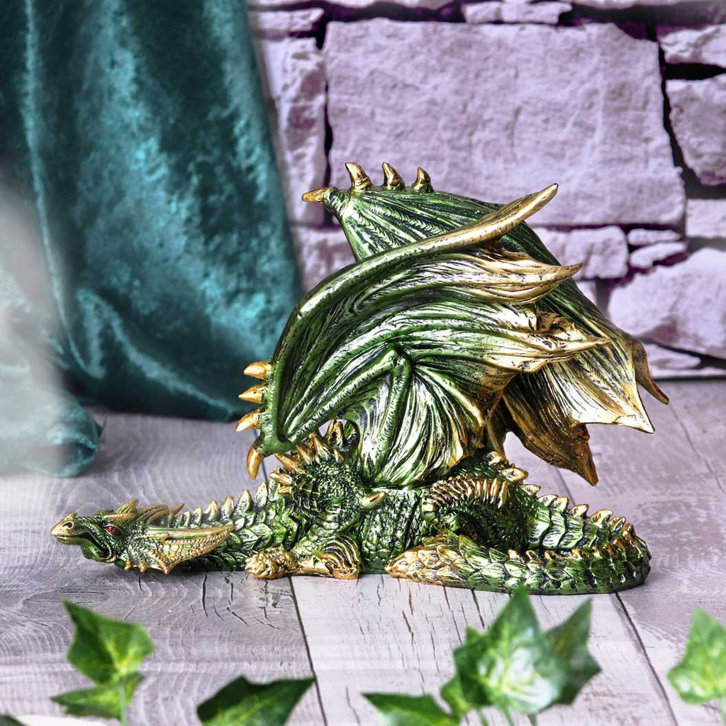 Emerald Rest Green Dragon Figurine 25.3cm