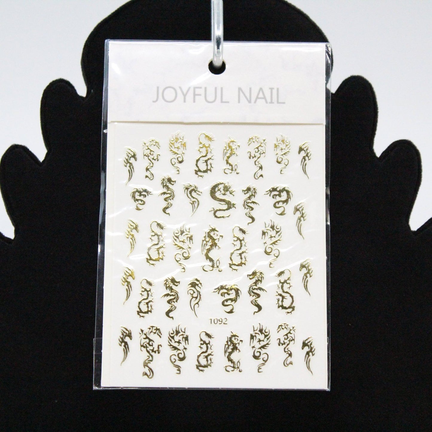 Finger Nail Art Tribal Chinese Dragon Stickers Gold