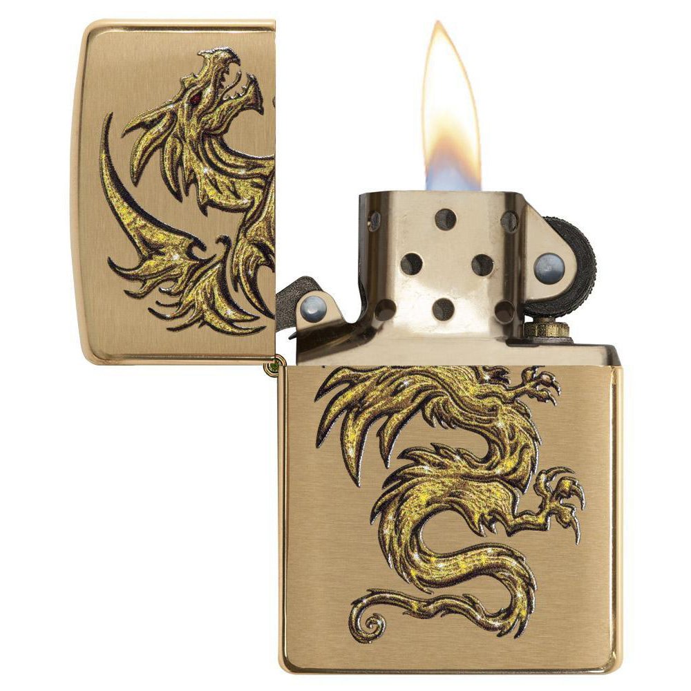 Gold Dragon Tribal Design Zippo Lighter
