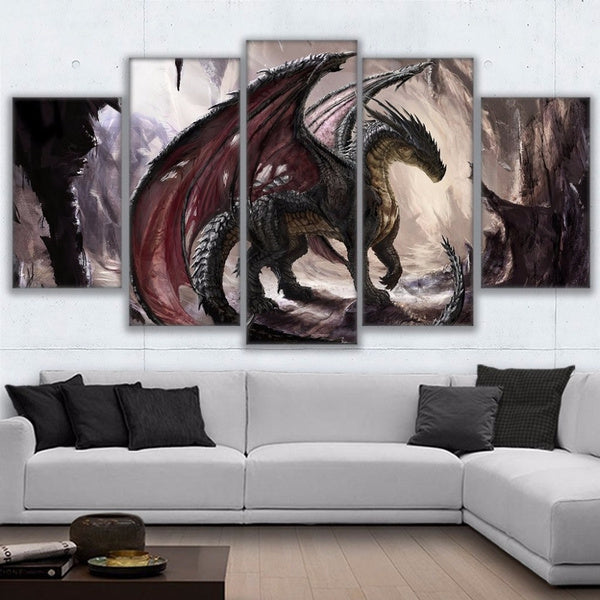Abstract 5 Panel Dragon